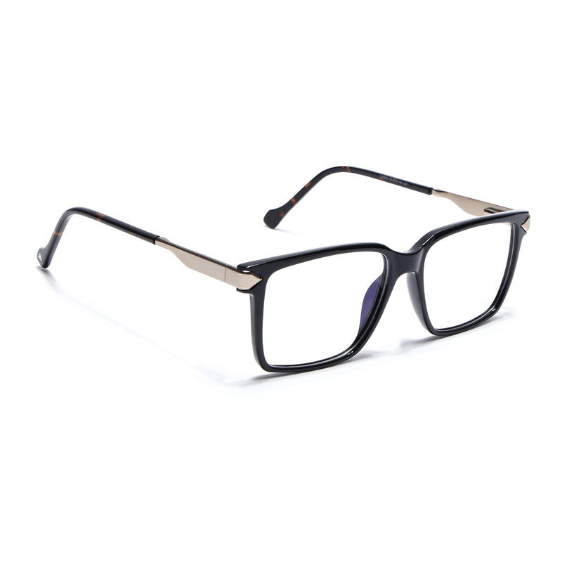 Voyage Shine Black Square Eyeglasses for Men & Women (116004FMG6977-C1)