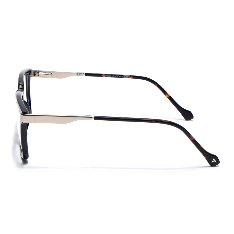 Voyage Shine Black Square Eyeglasses for Men & Women (116004FMG6977-C1)