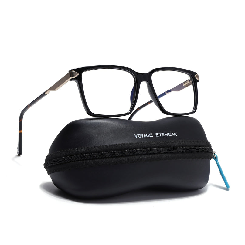 Voyage Shine Black Square Eyeglasses for Men & Women (116004FMG6977-C1)