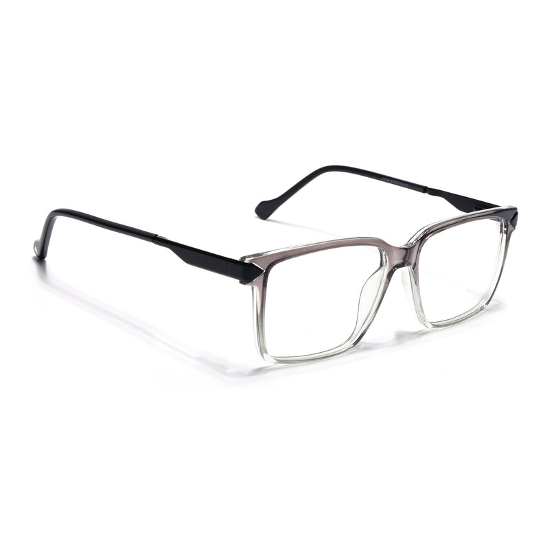 Voyage Grey & Clear Square Eyeglasses for Men & Women (116004FMG6979-C3)