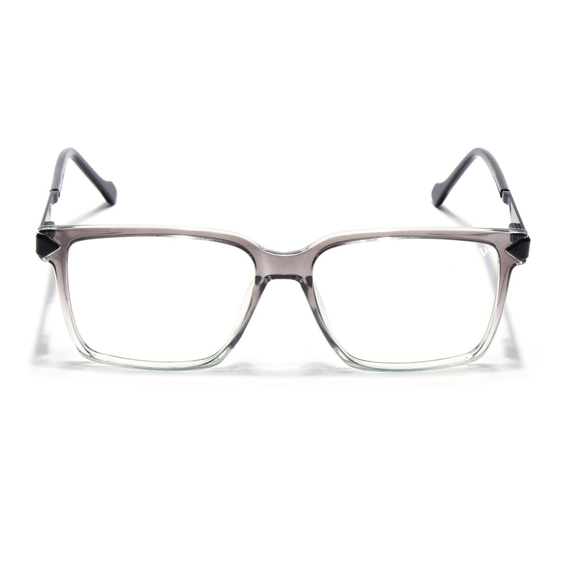 Voyage Grey & Clear Square Eyeglasses for Men & Women (116004FMG6979-C3)