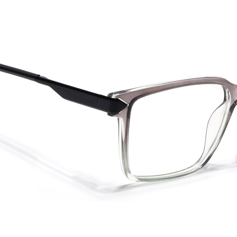 Voyage Grey & Clear Square Eyeglasses for Men & Women (116004FMG6979-C3)
