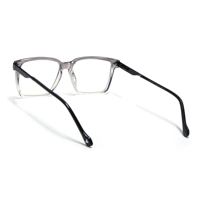 Voyage Grey & Clear Square Eyeglasses for Men & Women (116004FMG6979-C3)