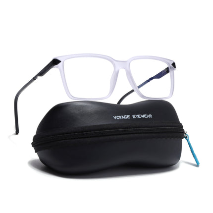 Voyage Matt Grey Square Eyeglasses for Men & Women (116004FMG6980-C4)