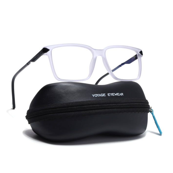 Voyage Matt Grey Square Eyeglasses for Men & Women (116004FMG6980-C4)