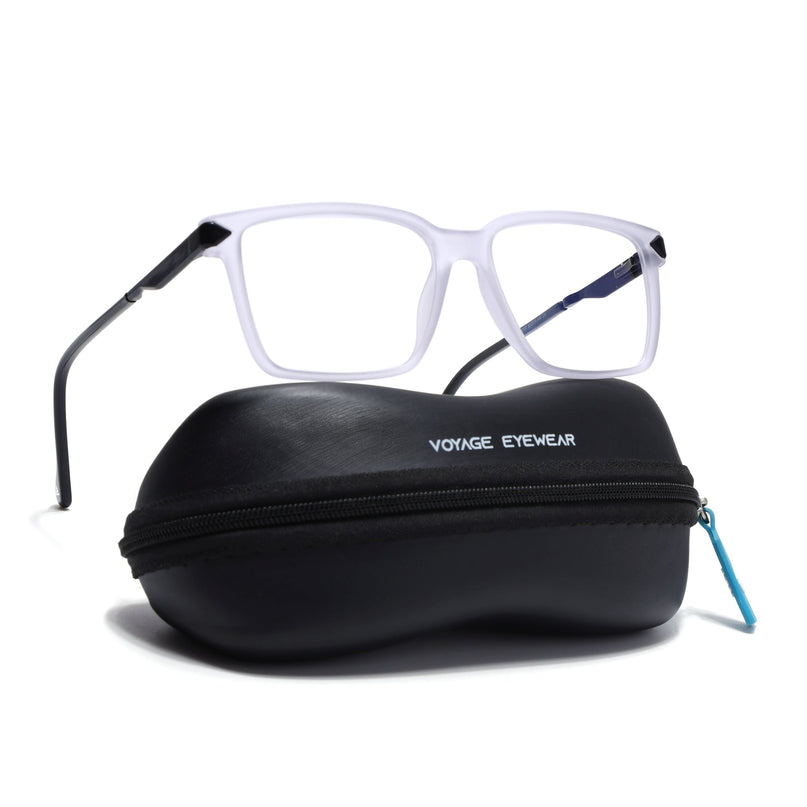 Voyage Matt Grey Square Eyeglasses for Men & Women (116004FMG6980-C4)