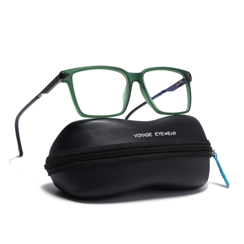 Voyage Green Square Eyeglasses for Men & Women (116004FMG6981-C5)