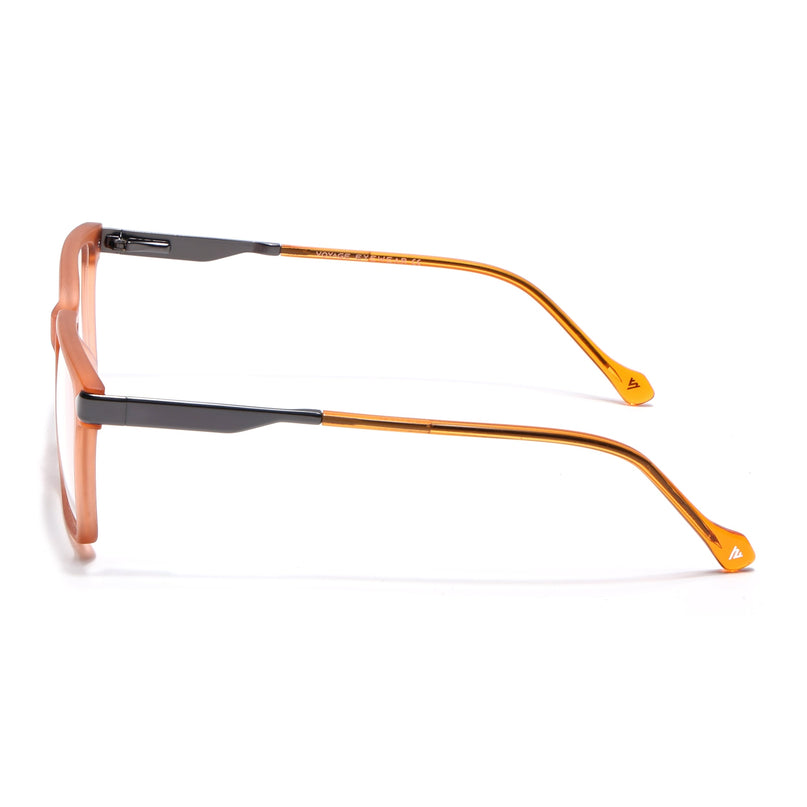 Voyage Orange Square Eyeglasses for Men & Women (116004FMG6982-C6)