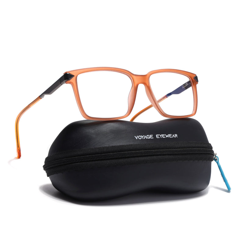Voyage Orange Square Eyeglasses for Men & Women (116004FMG6982-C6)
