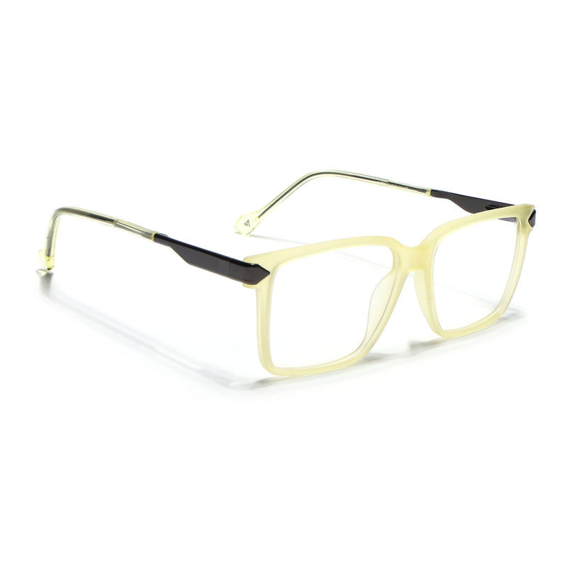 Voyage Light Yellow Square Eyeglasses for Men & Women (116004FMG6983-C7)