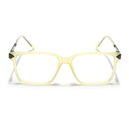 Voyage Light Yellow Square Eyeglasses for Men & Women (116004FMG6983-C7)