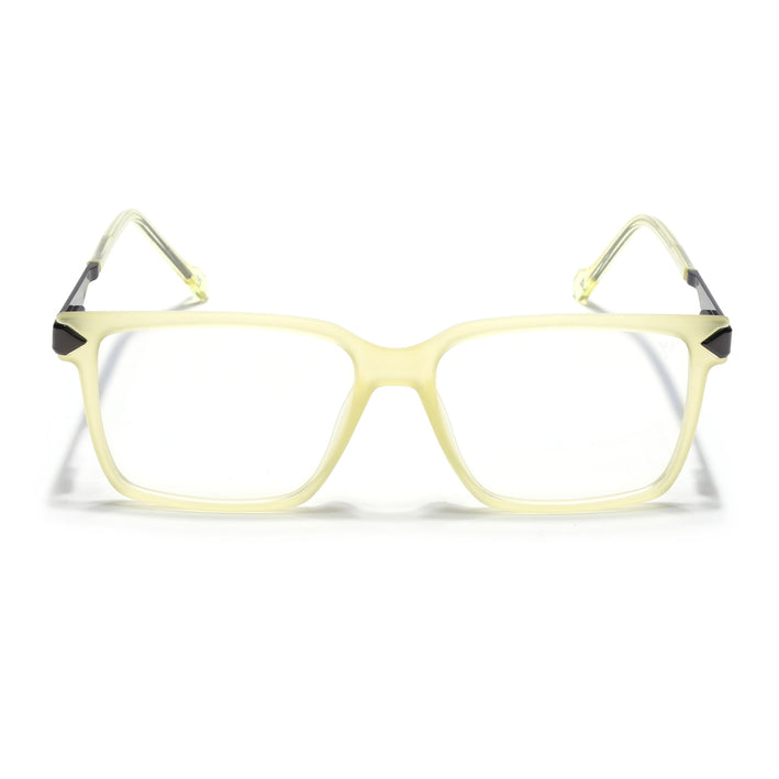 Voyage Light Yellow Square Eyeglasses for Men & Women (116004FMG6983-C7)
