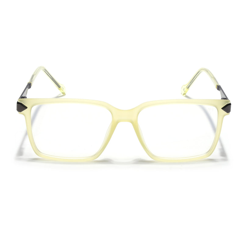 Voyage Light Yellow Square Eyeglasses for Men & Women (116004FMG6983-C7)