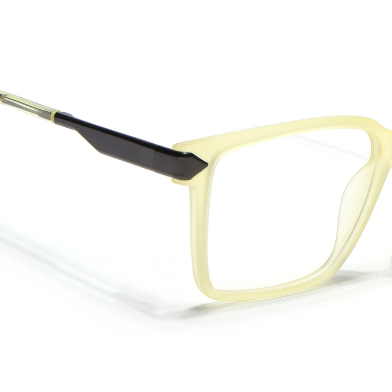 Voyage Light Yellow Square Eyeglasses for Men & Women (116004FMG6983-C7)