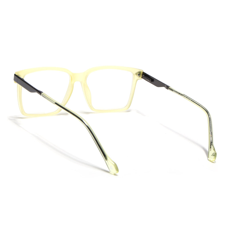 Voyage Light Yellow Square Eyeglasses for Men & Women (116004FMG6983-C7)