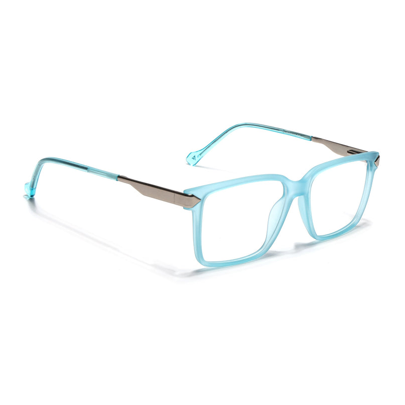 Voyage Sea Blue Square Eyeglasses for Men & Women (116004FMG6984-C8)
