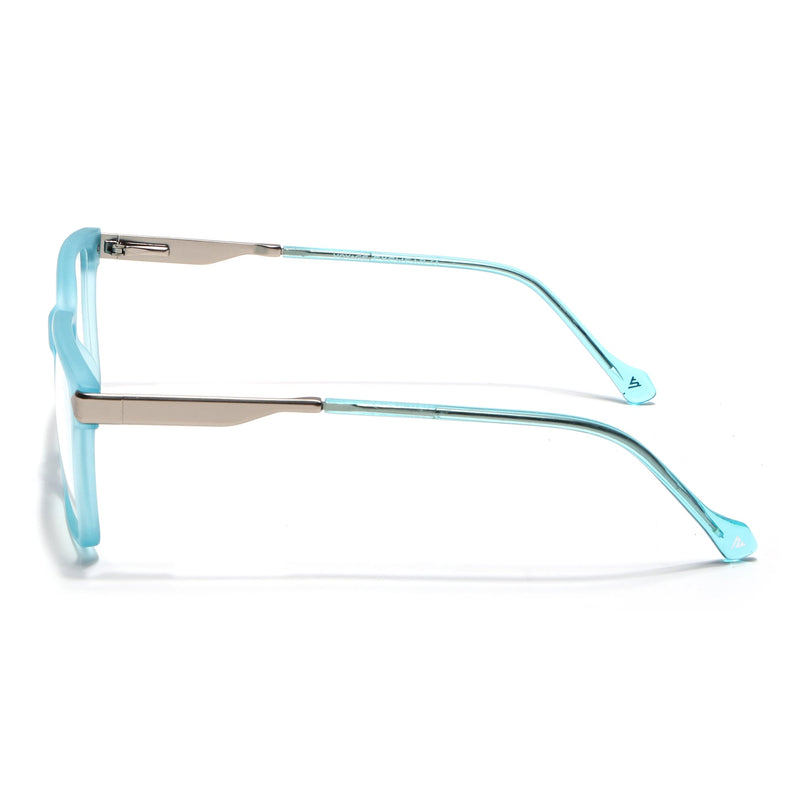 Voyage Sea Blue Square Eyeglasses for Men & Women (116004FMG6984-C8)