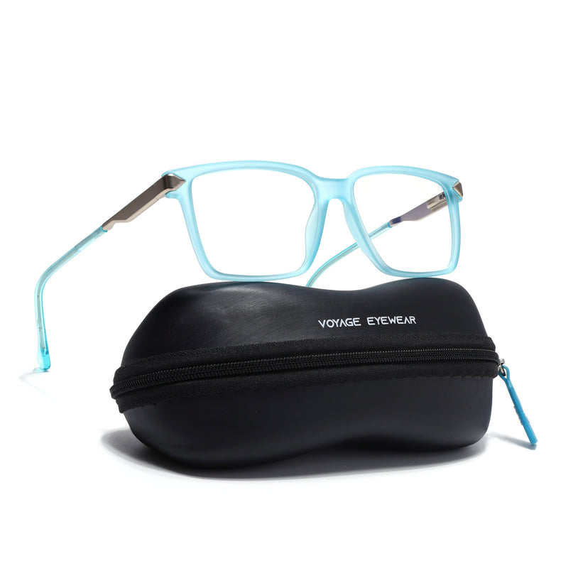 Voyage Sea Blue Square Eyeglasses for Men & Women (116004FMG6984-C8)
