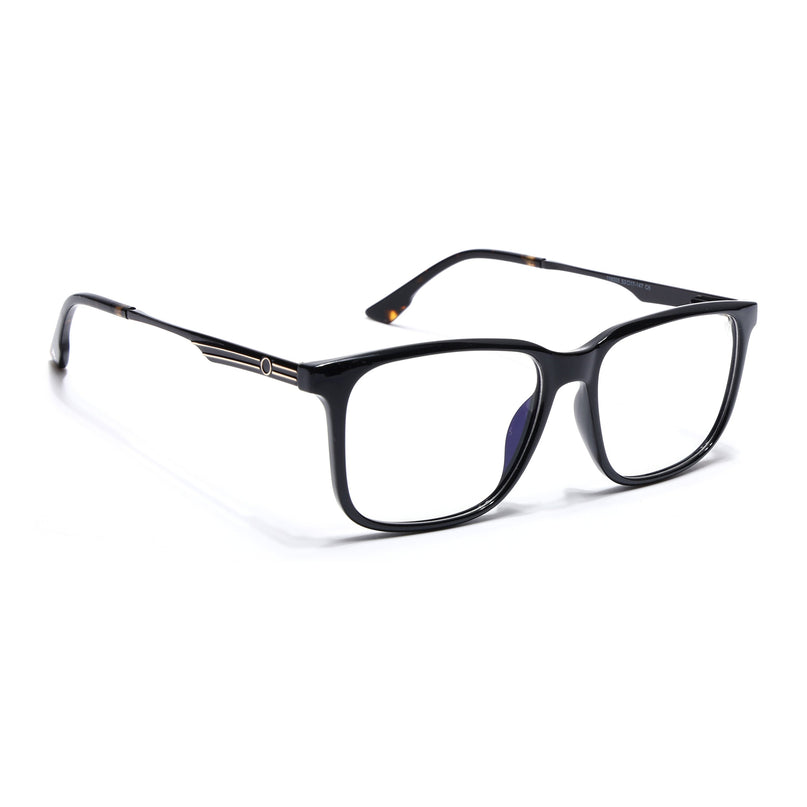 Voyage Shine Black Square Eyeglasses for Men & Women (116005FMG6987-C1)