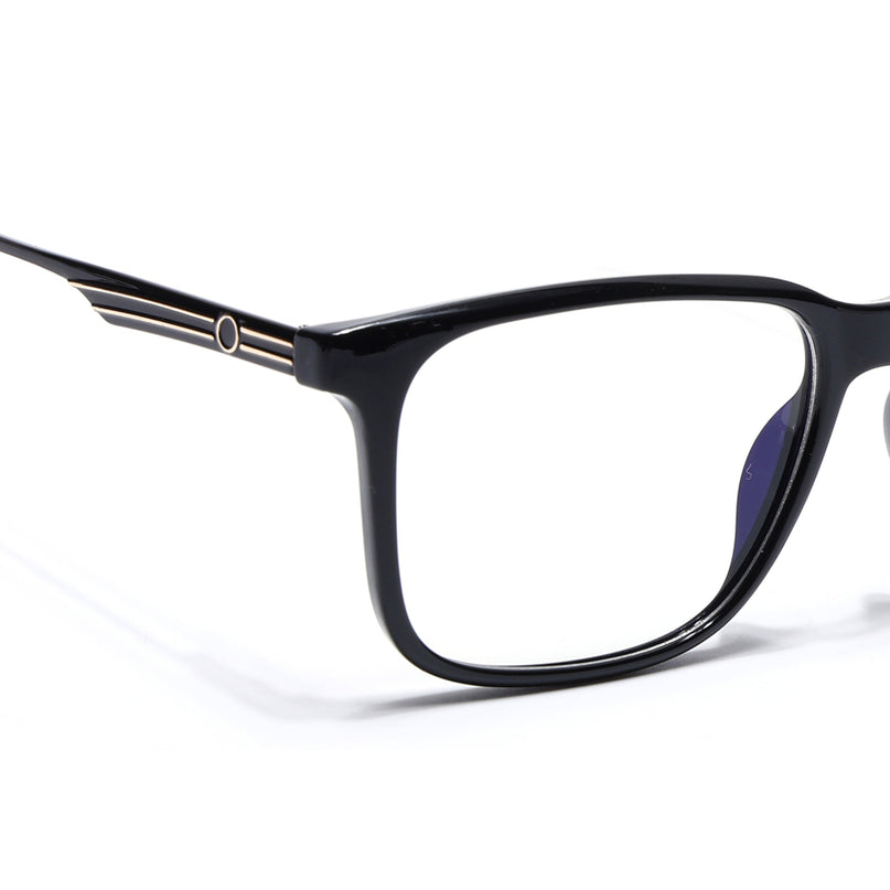 Voyage Shine Black Square Eyeglasses for Men & Women (116005FMG6987-C1)