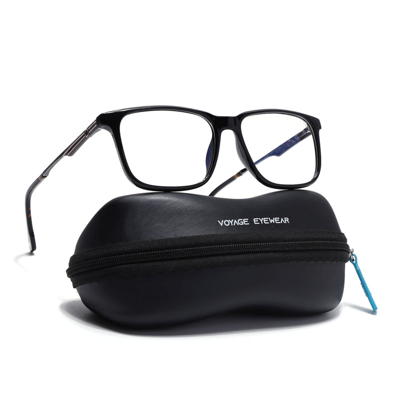 Voyage Shine Black Square Eyeglasses for Men & Women (116005FMG6987-C1)