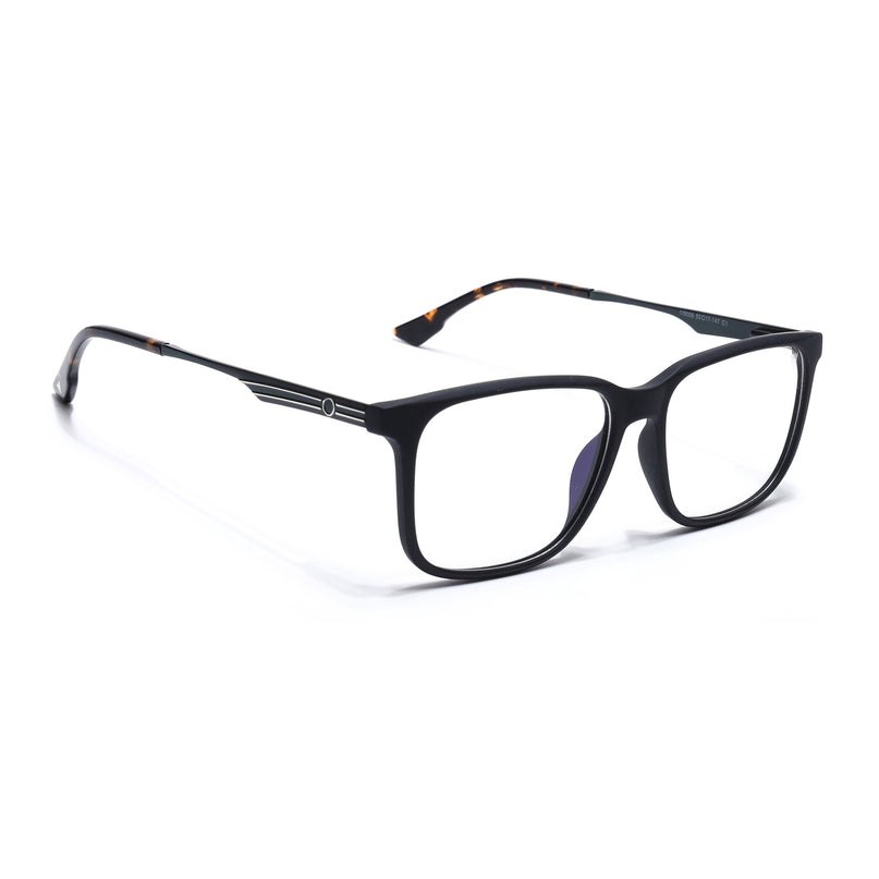 Voyage Matt Black Square Eyeglasses for Men & Women (116005FMG6988-C2)