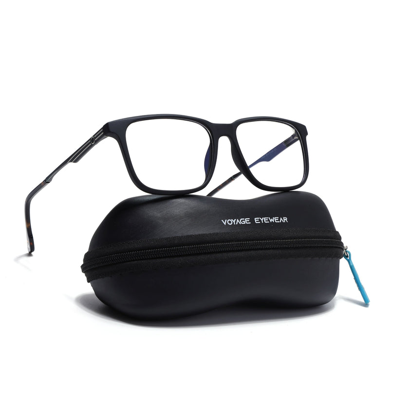 Voyage Matt Black Square Eyeglasses for Men & Women (116005FMG6988-C2)