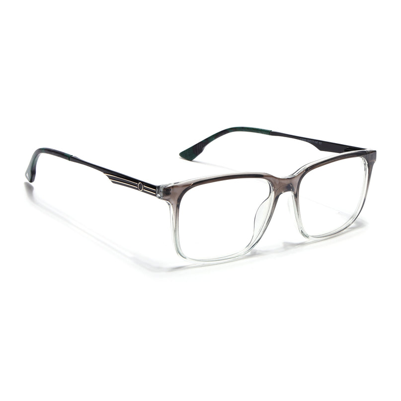 Voyage Grey & Clear Square Eyeglasses for Men & Women (116005FMG6989-C3)