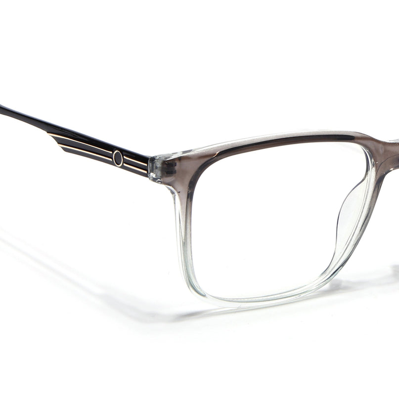Voyage Grey & Clear Square Eyeglasses for Men & Women (116005FMG6989-C3)