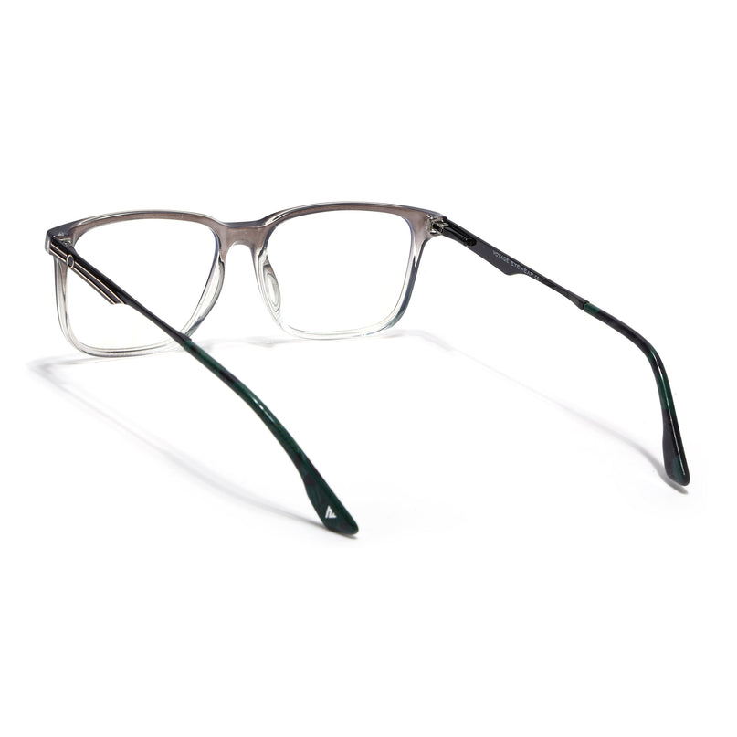 Voyage Grey & Clear Square Eyeglasses for Men & Women (116005FMG6989-C3)