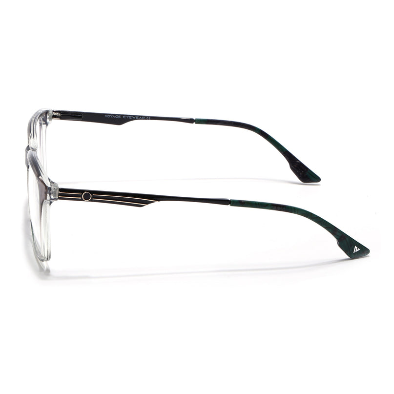Voyage Grey & Clear Square Eyeglasses for Men & Women (116005FMG6989-C3)