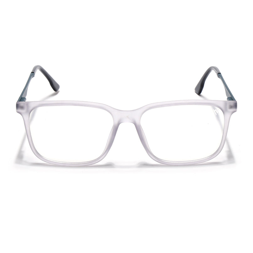 Voyage Matt Grey Square Eyeglasses for Men & Women (116005FMG6990-C4)