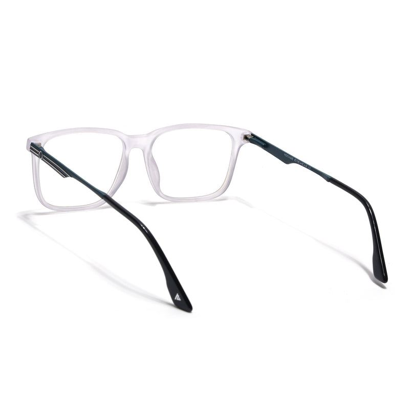 Voyage Matt Grey Square Eyeglasses for Men & Women (116005FMG6990-C4)