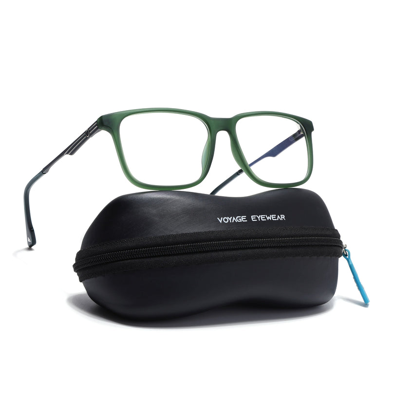 Voyage Green Square Eyeglasses for Men & Women (116005FMG6991-C5)