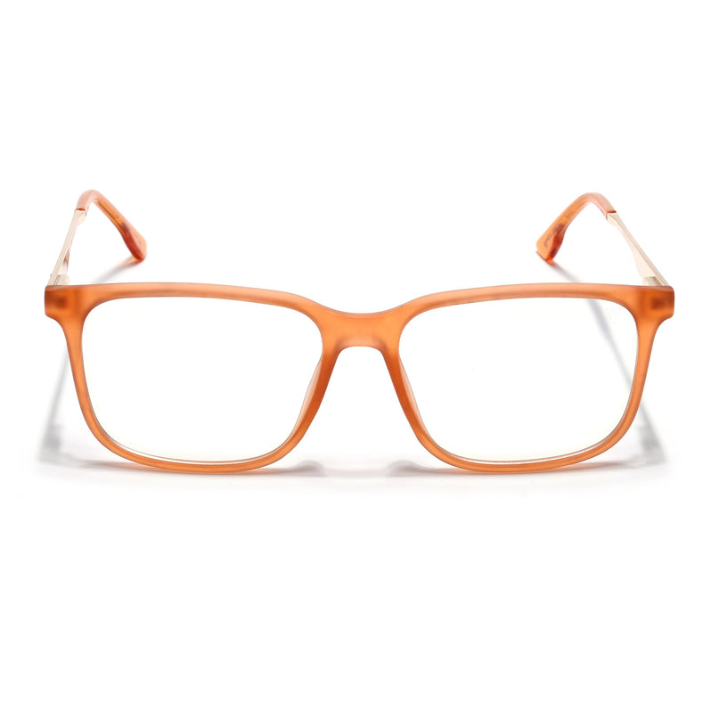 Voyage Orange Square Eyeglasses for Men & Women (116005FMG6992-C6)
