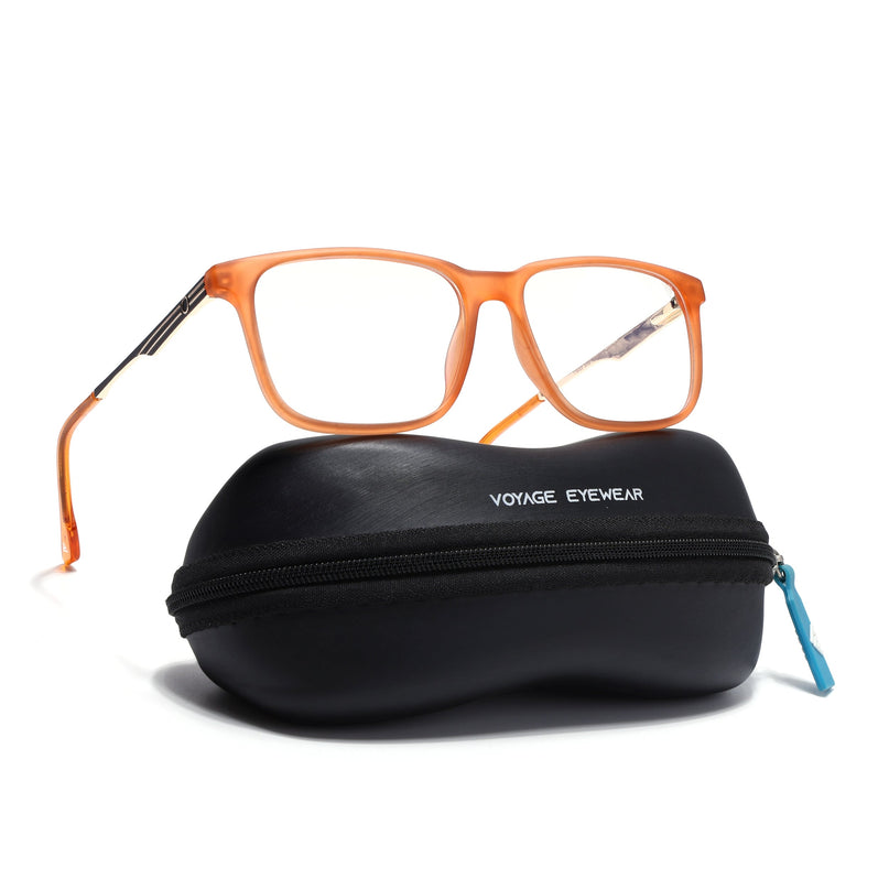 Voyage Orange Square Eyeglasses for Men & Women (116005FMG6992-C6)
