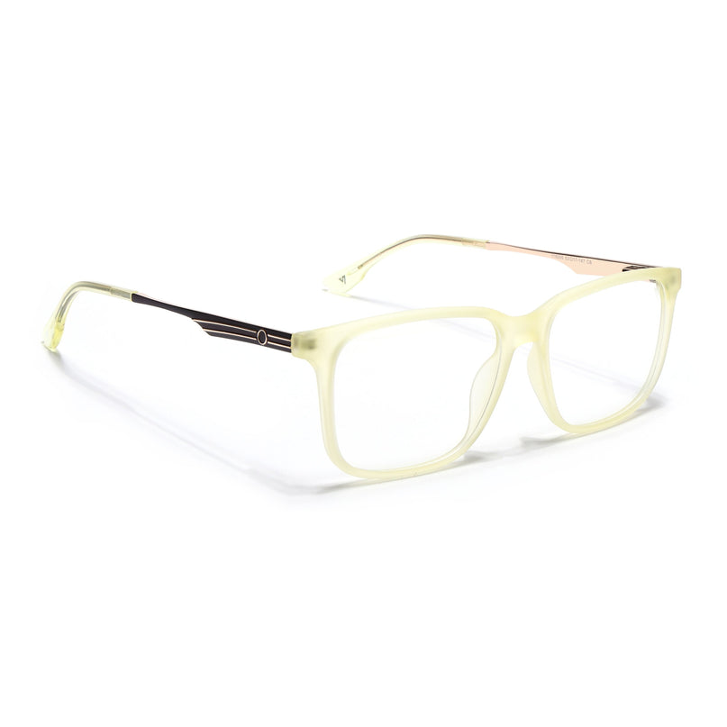 Voyage Light Yellow Square Eyeglasses for Men & Women (116005FMG6993-C7)