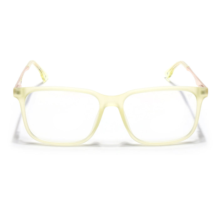 Voyage Light Yellow Square Eyeglasses for Men & Women (116005FMG6993-C7)