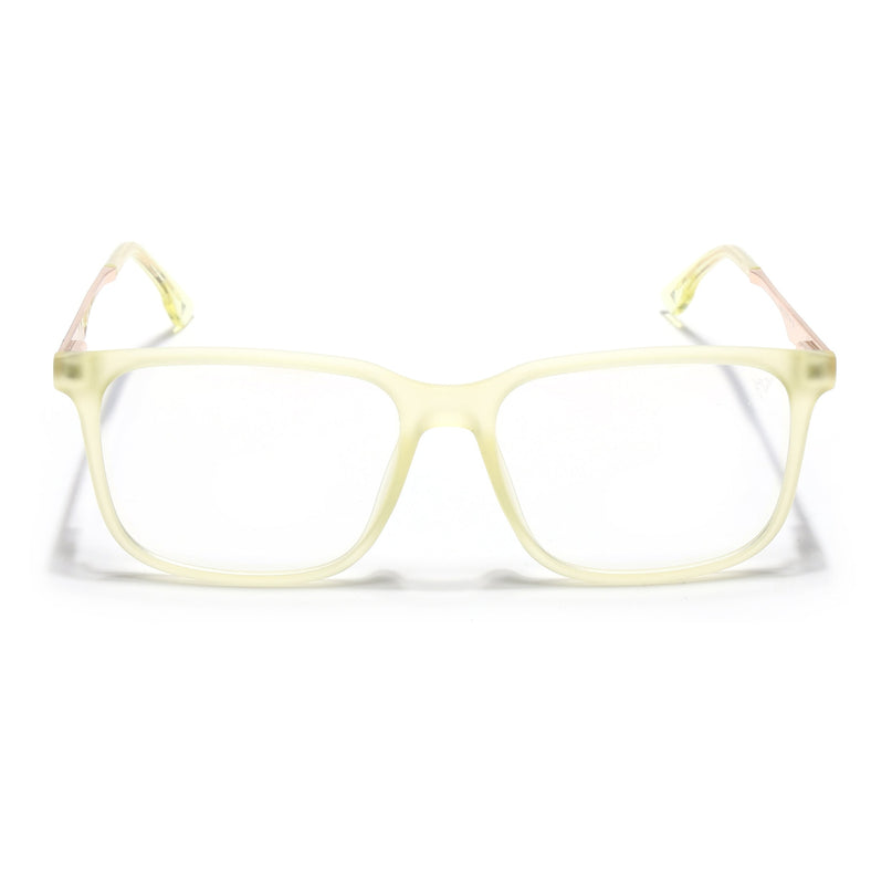 Voyage Light Yellow Square Eyeglasses for Men & Women (116005FMG6993-C7)