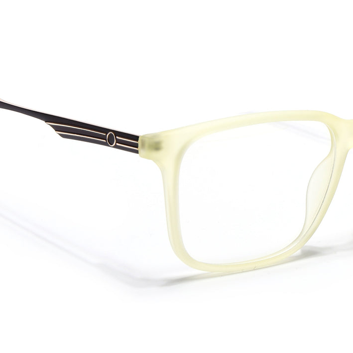 Voyage Light Yellow Square Eyeglasses for Men & Women (116005FMG6993-C7)