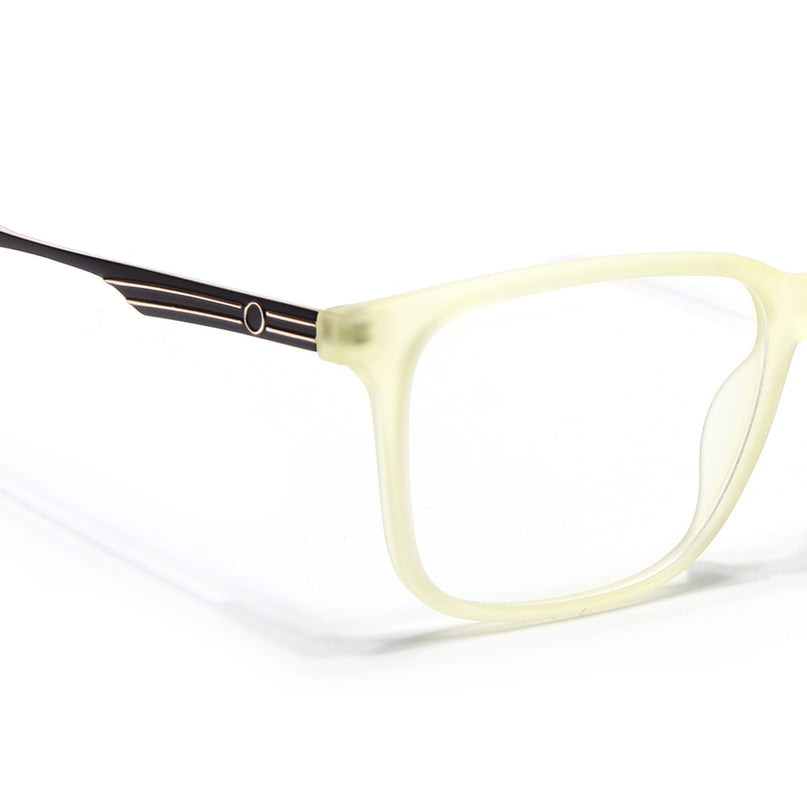 Voyage Light Yellow Square Eyeglasses for Men & Women (116005FMG6993-C7)