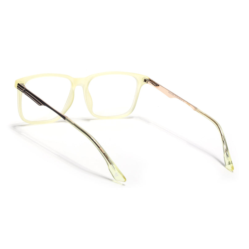 Voyage Light Yellow Square Eyeglasses for Men & Women (116005FMG6993-C7)