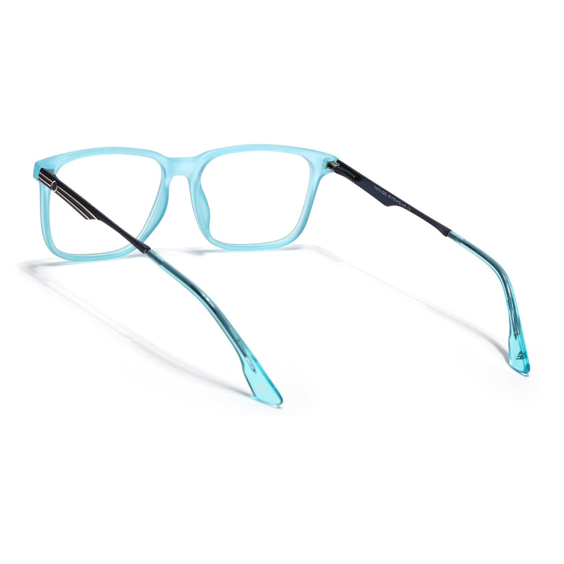 Voyage Sea Blue Square Eyeglasses for Men & Women (116005FMG6994-C8)