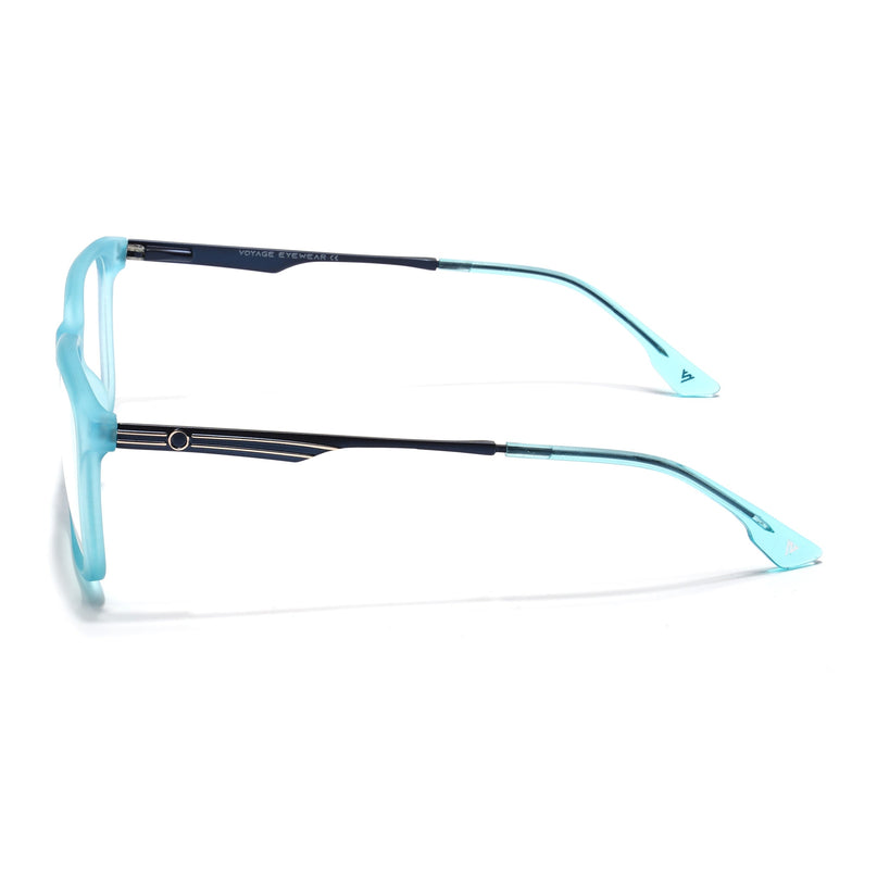 Voyage Sea Blue Square Eyeglasses for Men & Women (116005FMG6994-C8)