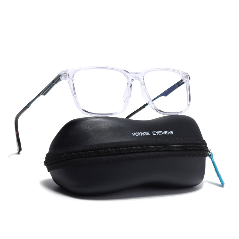 Voyage Transparent Square Eyeglasses for Men & Women (116005FMG6996-C10)