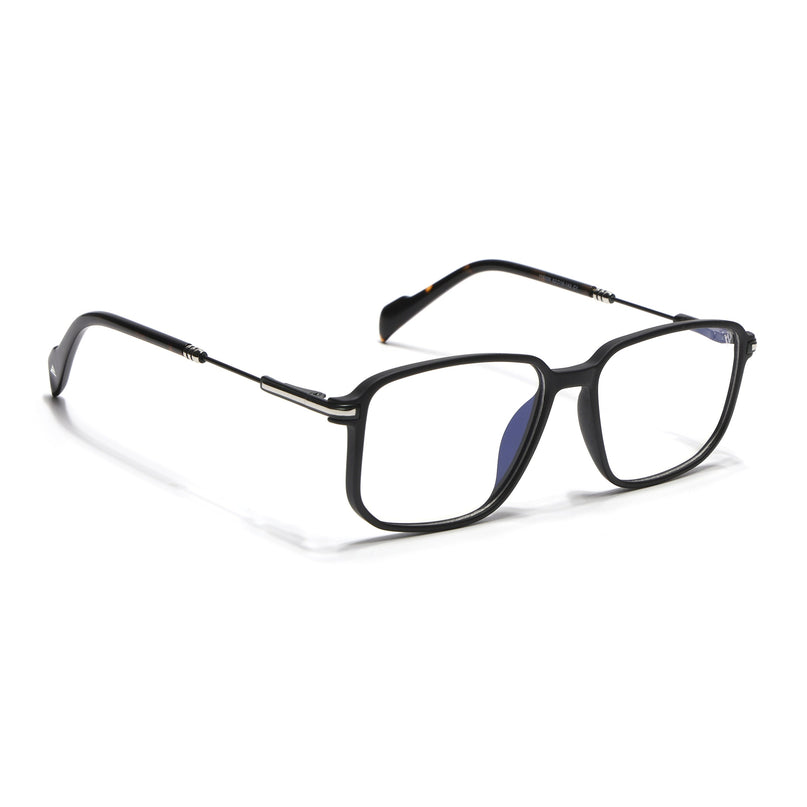 Voyage Matt Black Square Eyeglasses for Men & Women (116006FMG7022-C1)