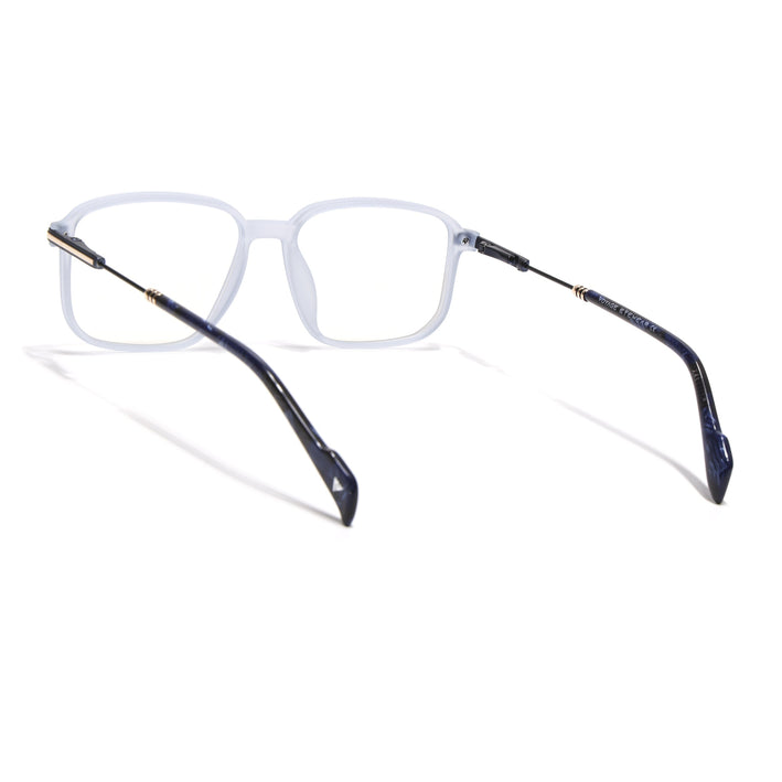 Voyage Light Matt Blue Square Eyeglasses for Men & Women (116006FMG7025-C4)