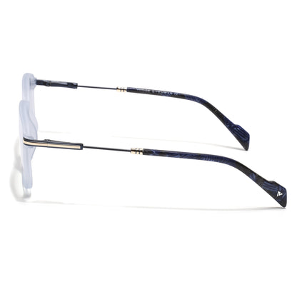 Voyage Light Matt Blue Square Eyeglasses for Men & Women (116006FMG7025-C4)