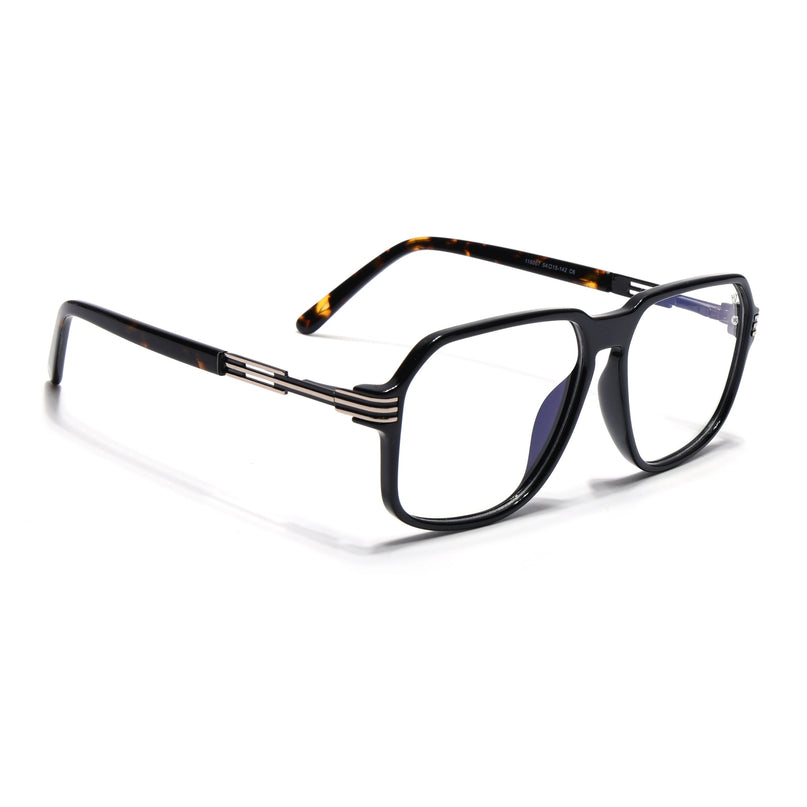 Voyage Shine Black Square Eyeglasses for Men & Women (116007FMG6997-C1)