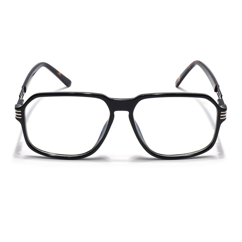 Voyage Shine Black Square Eyeglasses for Men & Women (116007FMG6997-C1)